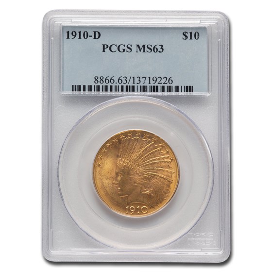 1910-D $10 Indian Gold Eagle MS-63 PCGS 1910-D $10 Indian Gold Eagle MS-63 PCGS