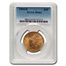 1910-D $10 Indian Gold Eagle MS-64 PCGS