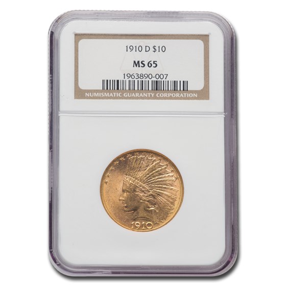 1910-D $10 Indian Gold Eagle MS-65 NGC