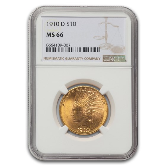 1910-D $10 Indian Gold Eagle MS-66 NGC