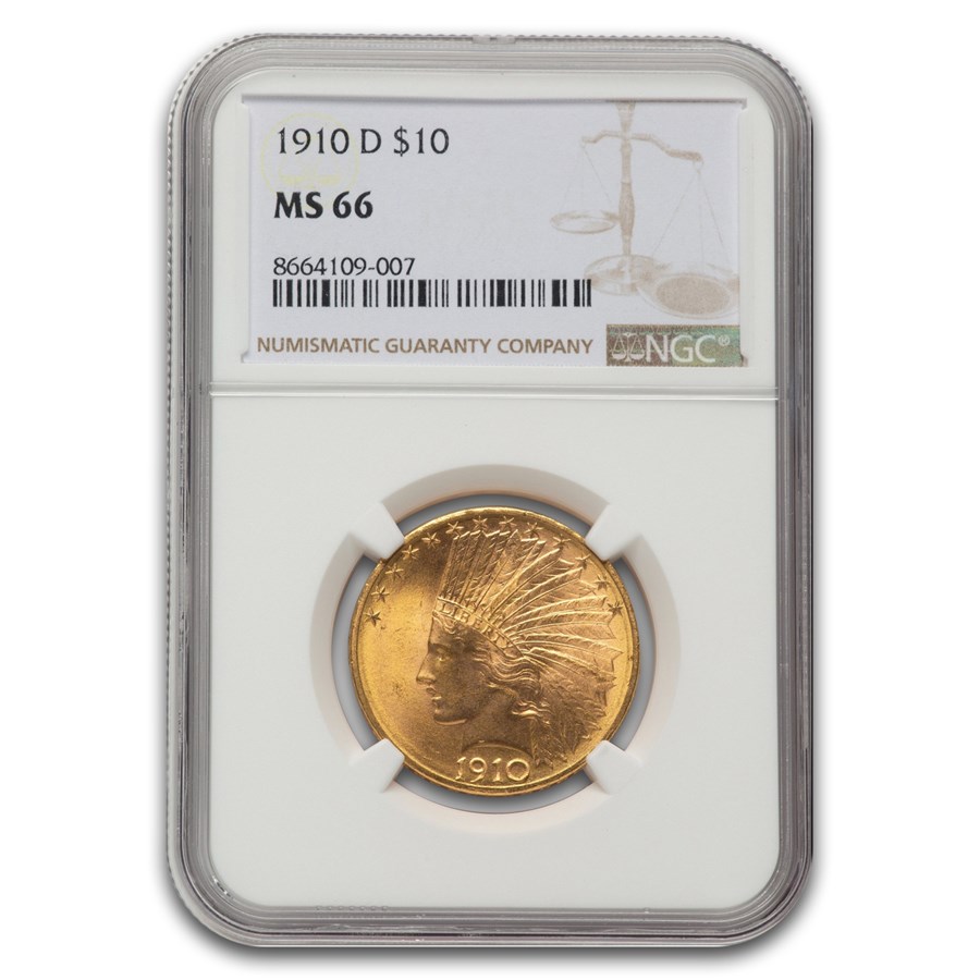 1910-D $10 Indian Gold Eagle MS-66 NGC
