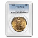 1910-D $20 Saint-Gaudens Gold Double Eagle MS-63 PCGS 1910-D $20 Saint-Gaudens Gold Double Eagle MS-63 PCGS
