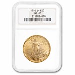 1910-D $20 St Gaudens Gold Double Eagle MS-61 NGC