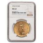 1910-D $20 St Gaudens Gold Double Eagle MS-63 NGC