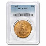 1910-D $20 St Gaudens Gold Double Eagle MS-64 PCGS