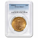 1910-D $20 St Gaudens Gold Double Eagle MS-64+ PCGS