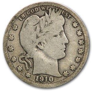 1910-D Barber Quarter Good/VG 1910-D Barber Quarter Good/VG