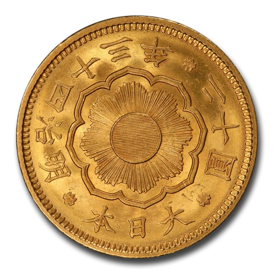 1910 Japan Gold 20 Yen Meiji MS-64 PCGS