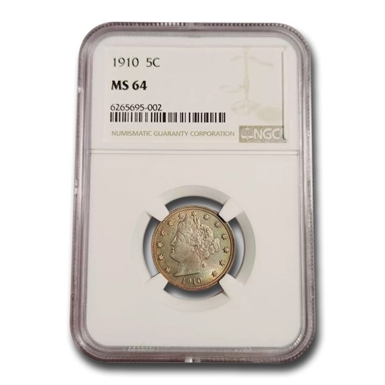 1910 Liberty Head V Nickel MS-64 NGC