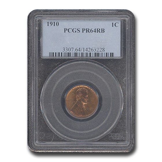 1910 Lincoln Cent PR-64 PCGS (Red/Brown)