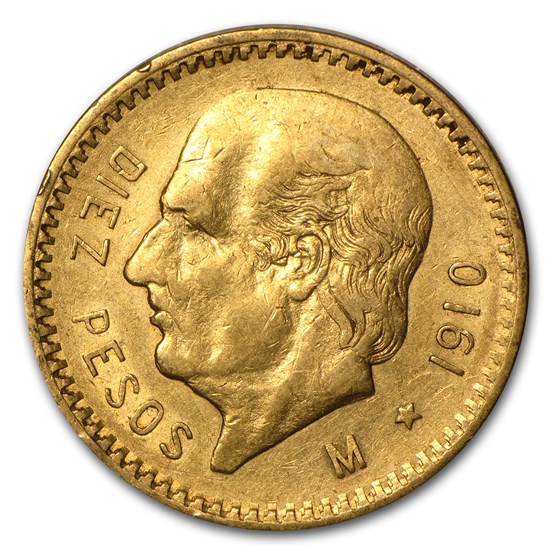 1910 Mexico Gold 10 Pesos XF 1910 Mexico Gold 10 Pesos XF