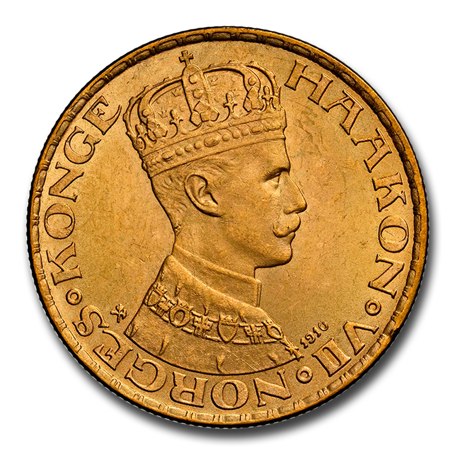 1910年代イギリス連合王国 ビリケン・トークン 1910 Norway Gold 20 Kroner Haakon VII MS-64 NGC