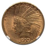 1910-S $10 Indian Gold Eagle AU-58 NGC