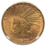 1910-S $10 Indian Gold Eagle AU-58 NGC