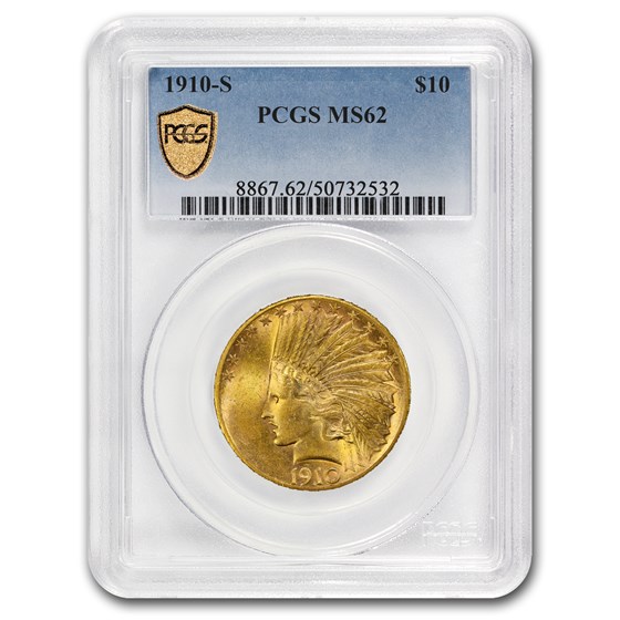 1910-S $10 Indian Gold Eagle MS-62 PCGS 1910-S $10 Indian Gold Eagle MS-62 PCGS