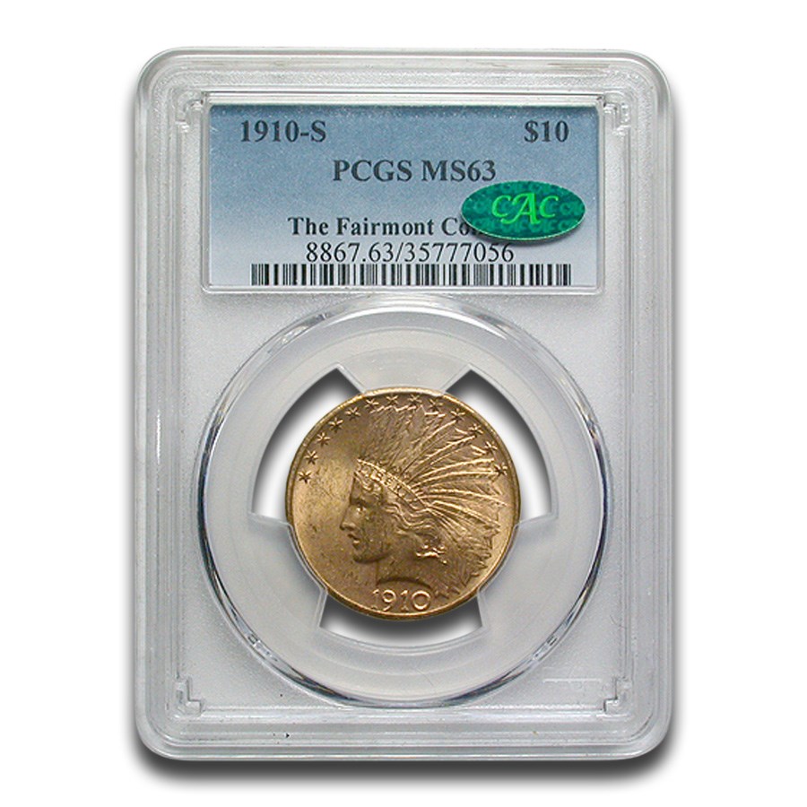 1910-S $10 Indian Gold Eagle MS-63 PCGS CAC