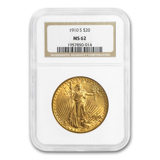 1910-S $20 Saint-Gaudens Gold Double Eagle MS-62 NGC 1910-S $20 Saint-Gaudens Gold Double Eagle MS-62 NGC
