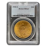 1910-S $20 St Gaudens Gold Double Eagle MS-63 PCGS