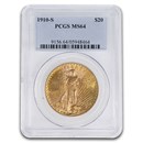 1910-S $20 St Gaudens Gold Double Eagle MS-64 PCGS