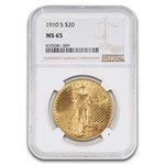 1910-S $20 St Gaudens Gold Double Eagle MS-65 NGC