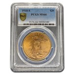 1910-S $20 St Gaudens Gold Double Eagle MS-66 PCGS