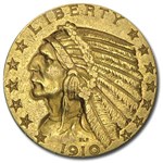 1910-S $5 Indian Gold Half Eagle AU