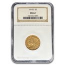 1910-S $5 Indian Gold Half Eagle MS-62 NGC