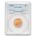 1910-S $5 Indian Half Eagle MS-62 PCGS