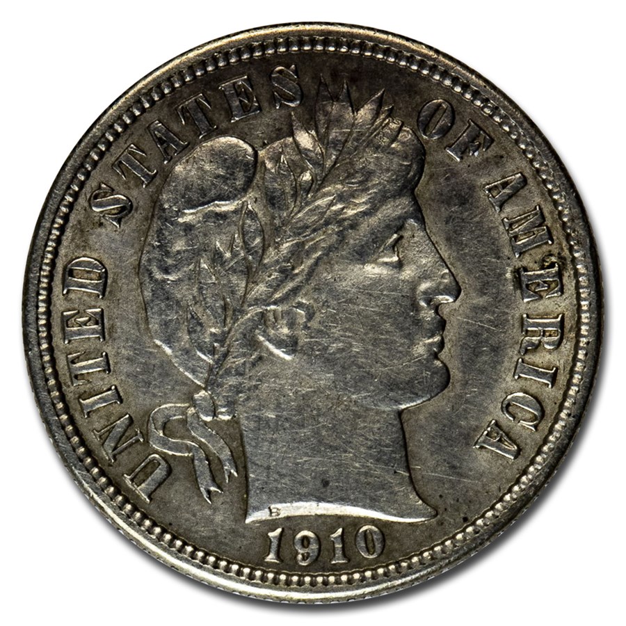 1910-S Barber Dime AU