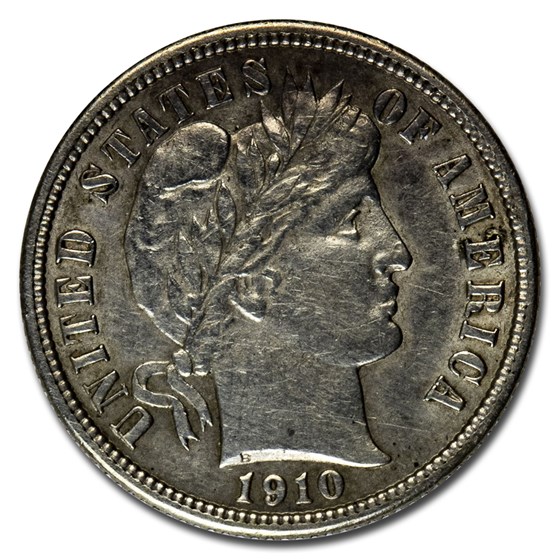 1910-S Barber Dime AU 1910-S Barber Dime AU