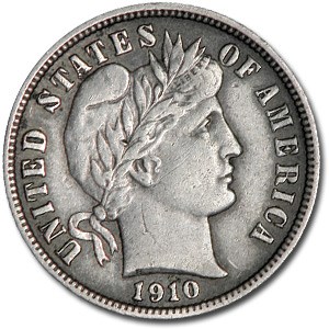 1910-S Barber Dime XF (Details) 1910-S Barber Dime XF (Details)