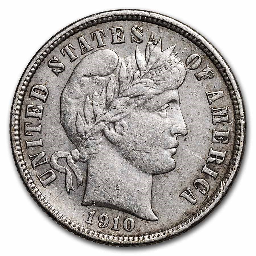 1910-S Barber Dime XF