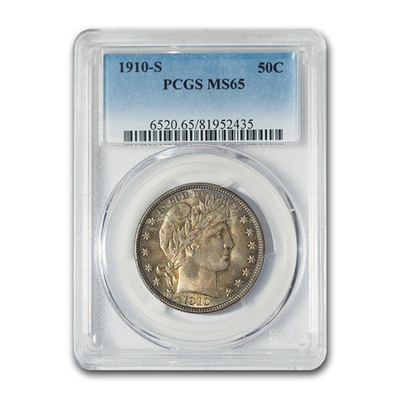 1910-S Barber Half Dollar MS-65 PCGS 1910-S Barber Half Dollar MS-65 PCGS