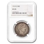 1910-S Barber Half Dollar VF-25 NGC