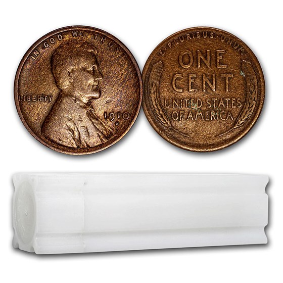 1910-S Lincoln Cent 50-Coin Roll Avg Circ 1910-S Lincoln Cent 50-Coin Roll Avg Circ