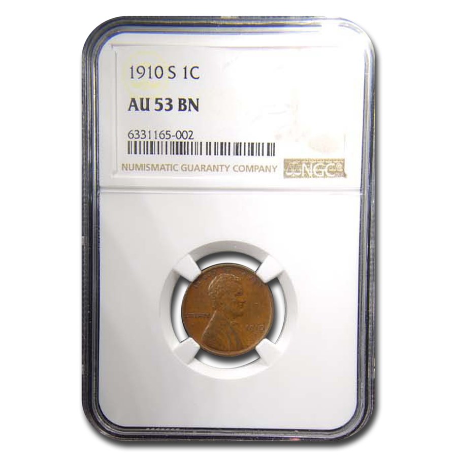 1910-S Lincoln Cent AU-53 NGC (Brown)