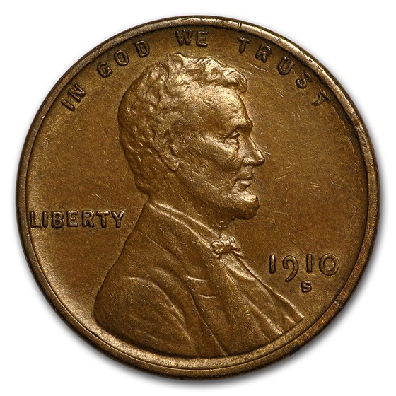 1910-S Lincoln Cent AU