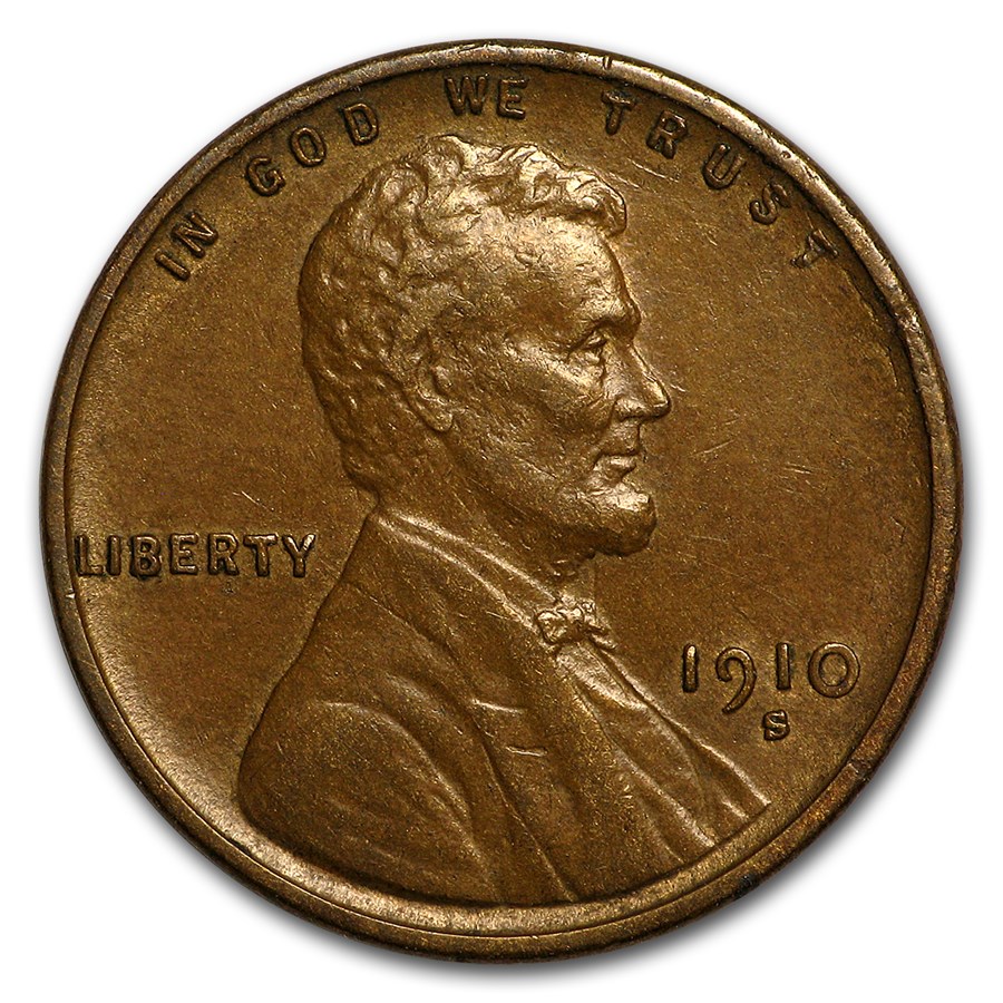 1910-S Lincoln Cent AU