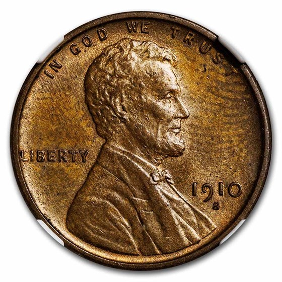 1910-S Lincoln Cent MS-63 NGC (Brown) 1910-S Lincoln Cent MS-63 NGC (Brown)