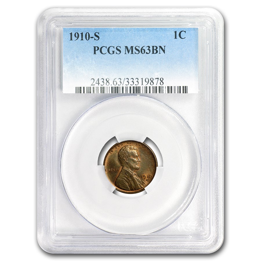 1910-S Lincoln Cent MS-63 PCGS (Brown)