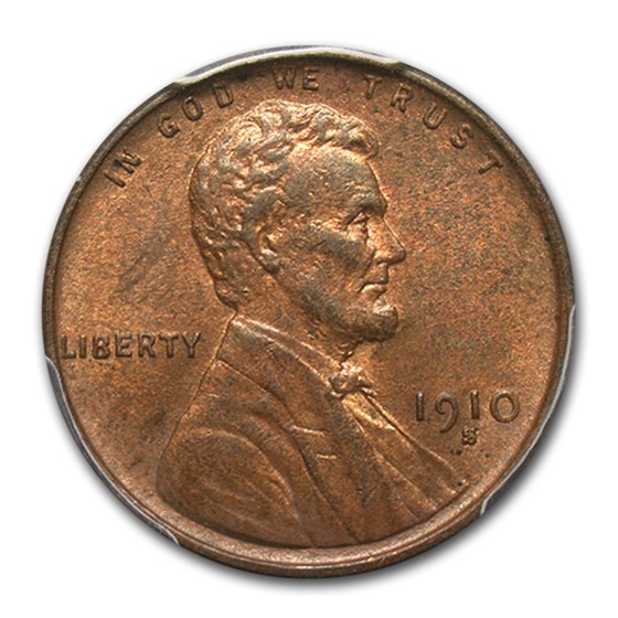 1910-S Lincoln Cent MS-63 PCGS (Red/Brown) 1910-S Lincoln Cent MS-63 PCGS (Red/Brown)