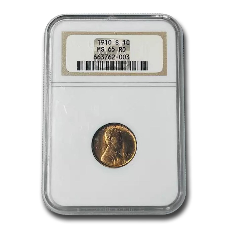 1910-S Lincoln Cent MS-65 NGC (Red)