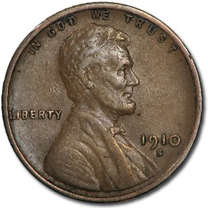 1910-S Lincoln Cent XF-45 1910-S Lincoln Cent XF-45