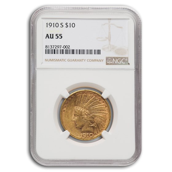 1910-S/S $10 Indian Gold Eagle AU-55 NGC (VP-001) 1910-S/S $10 Indian Gold Eagle AU-55 NGC (VP-001)