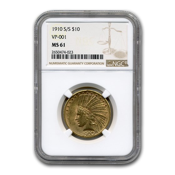 1910-S/S $10 Indian Gold Eagle MS-61 NGC (VP-001) 1910-S/S $10 Indian Gold Eagle MS-61 NGC (VP-001)