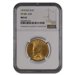 1910-S/S $10 Indian Gold Eagle MS-62 NGC (VP-001 LDS)