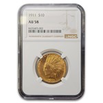 1911 $10 Indian Gold Eagle AU-58 NGC