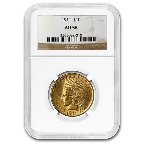 1911 $10 Indian Gold Eagle AU-58 NGC 1911 $10 Indian Gold Eagle AU-58 NGC