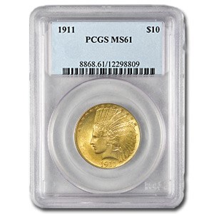 1911 $10 Indian Gold Eagle MS-61 PCGS 1911 $10 Indian Gold Eagle MS-61 PCGS