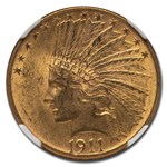 1911 $10 Indian Gold Eagle MS-62 NGC